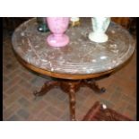 A 100cm diameter early 19th century marble top cir