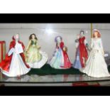 Five Royal Doulton & other figurines, including 'Duchess of