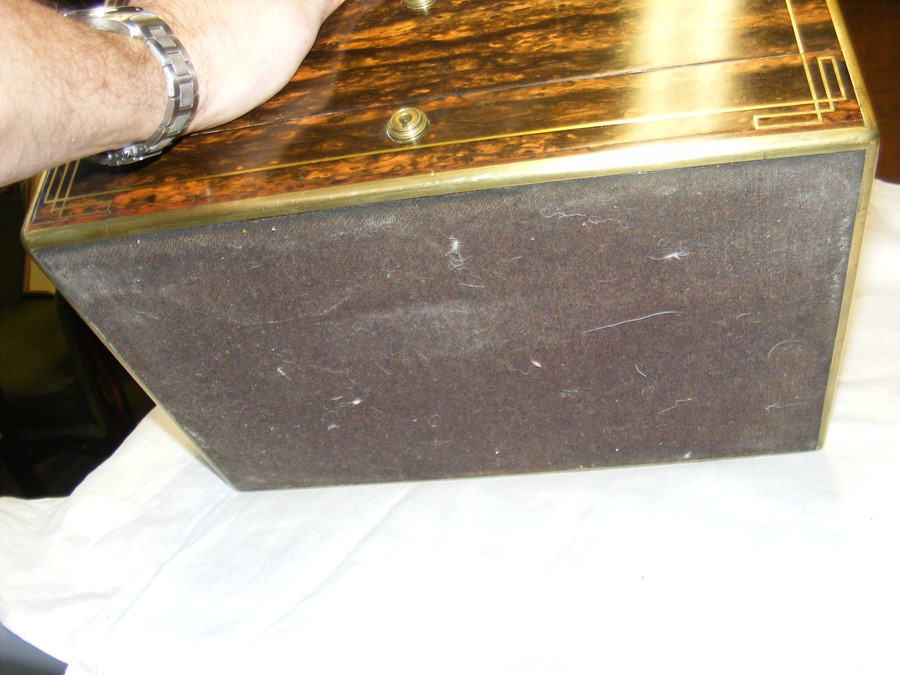 Victorian coromandel humidor with brass inlay and - Image 11 of 11