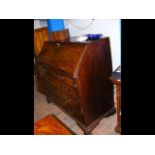 A Georgian mahogany bureau with fitted interior, 2