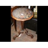 A marquetry inlaid occasional table - for restorat
