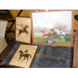 EUG. PECHAUBES - oil on canvas - depicting racehor