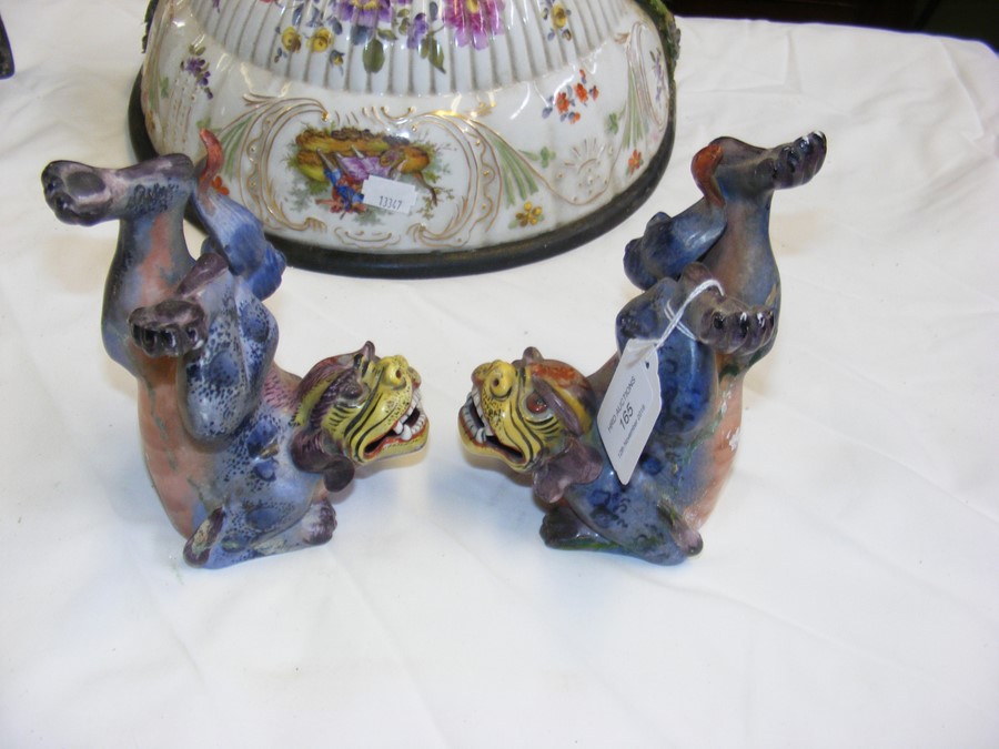 An unusual pair of Dresden ceramic wall brackets, - Image 15 of 16