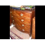 A 19th century mahogany bow front chest of drawers