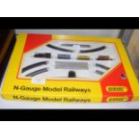 A boxed Hornby Minitrix N gauge model railway