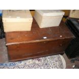 A pine box with carrying handles either end - widt