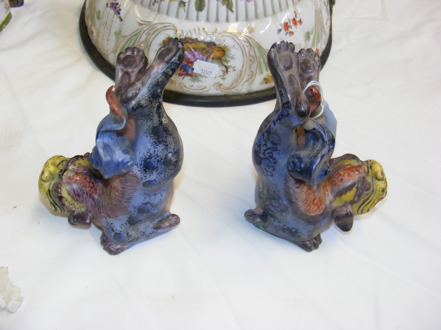 An unusual pair of Dresden ceramic wall brackets, - Image 13 of 16