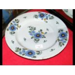 An 18th century tin glazed delft charger, decorate