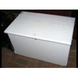 A white painted pine box - width 78cm