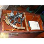 A Cary of London antique sextant with lenses in fi