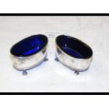 A pair of silver salts with Birmingham hallmark