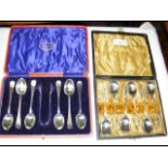 A cased set of six silver Apostle spoons, together