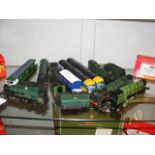 Selection of unboxed locomotives and rolling stock