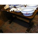 A Victorian mahogany library table - 120cm x 56cm