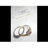 Two 18ct gold rings