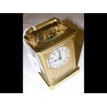 An eight-day brass cased French carriage clock by