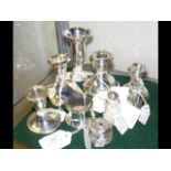 Selection of silver items, including candlesticks,