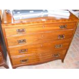 An antique mahogany chest of four long graduated d