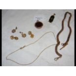 Gold pendant, seal and chain, etc.