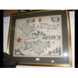 An antique map of the Isle of Wight, Anglesea and