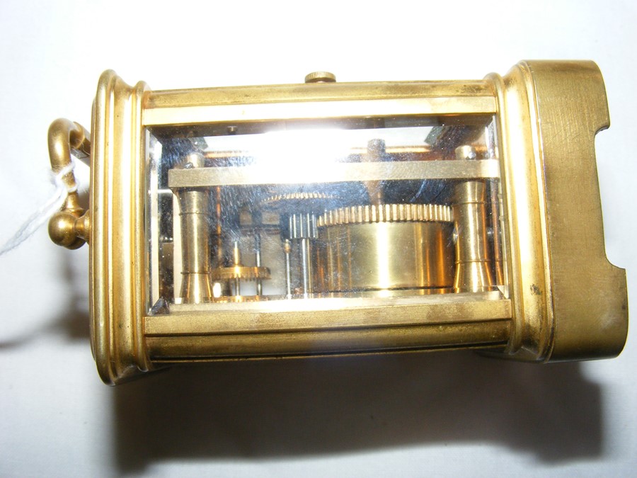 A miniature brass cased carriage clock - 8cm high - Image 9 of 9