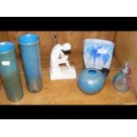 Isle of Wight Glass vases, scent bottle, etc.
