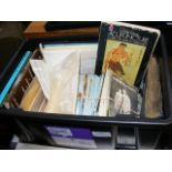 Box containing various items of ephemera, includin