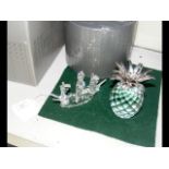 A boxed Swarovski 'Pineapple' ornament, together w