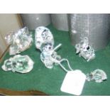 Six boxed Swarovski ornaments, including a Hippopo