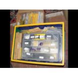 A box containing model railway parts