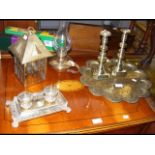 Various collectable brass ware, including pen and