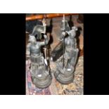 A pair of 56cm high Spelter figures of William The
