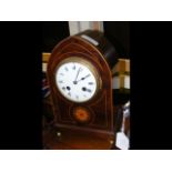 Inlaid Edwardian mantel clock - 28cm high