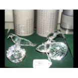 Four boxed Swarovski animal ornaments, including a