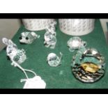 Six boxed Swarovski ornaments, including rabbit an