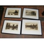 FRANCIS WALKER - Set of four etchings - Thames sce