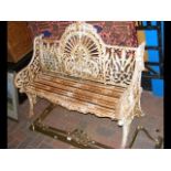 Heavy cast metal antique style garden bench