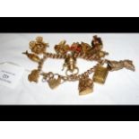 A 9ct gold charm bracelet