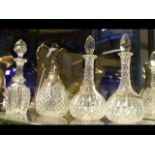 A silver mounted cut glass claret jug - 30cm high,