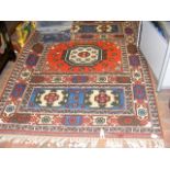 A Middle Eastern rug with geometric border - 208cm