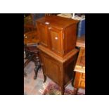 Mahogany two section cupboard