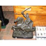 A large spelter figure of Edward III on horseback