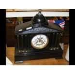 Victorian striking mantel clock with visible escap