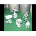 Five boxed Swarovski ornaments, including an Owl