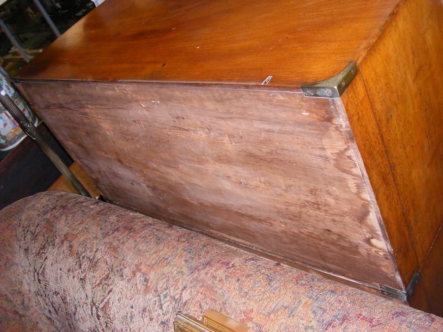 A 19th century military two section secretaire cam - Image 10 of 16