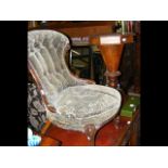 Victorian easy chair, together with a trumpet shap