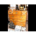 A 19th century military two section secretaire cam