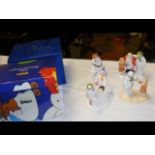 Six boxed Coalport 'Snowman' characters
