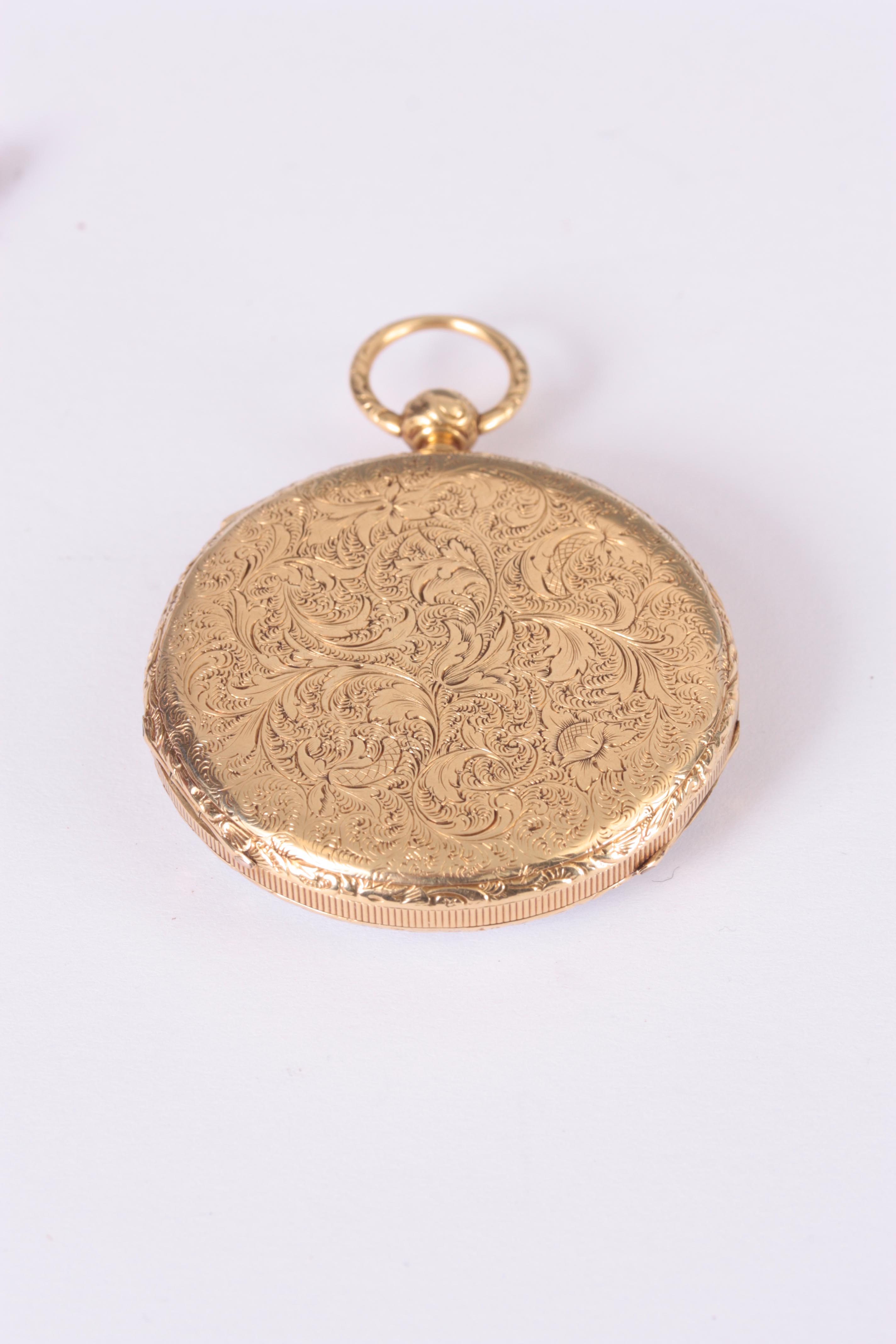 DUBOIS & FILS A MID 19th CENTURY SWISS 18K GOLD QUARTER REPEATING OPEN FACE POCKET WATCH having a - Image 5 of 15