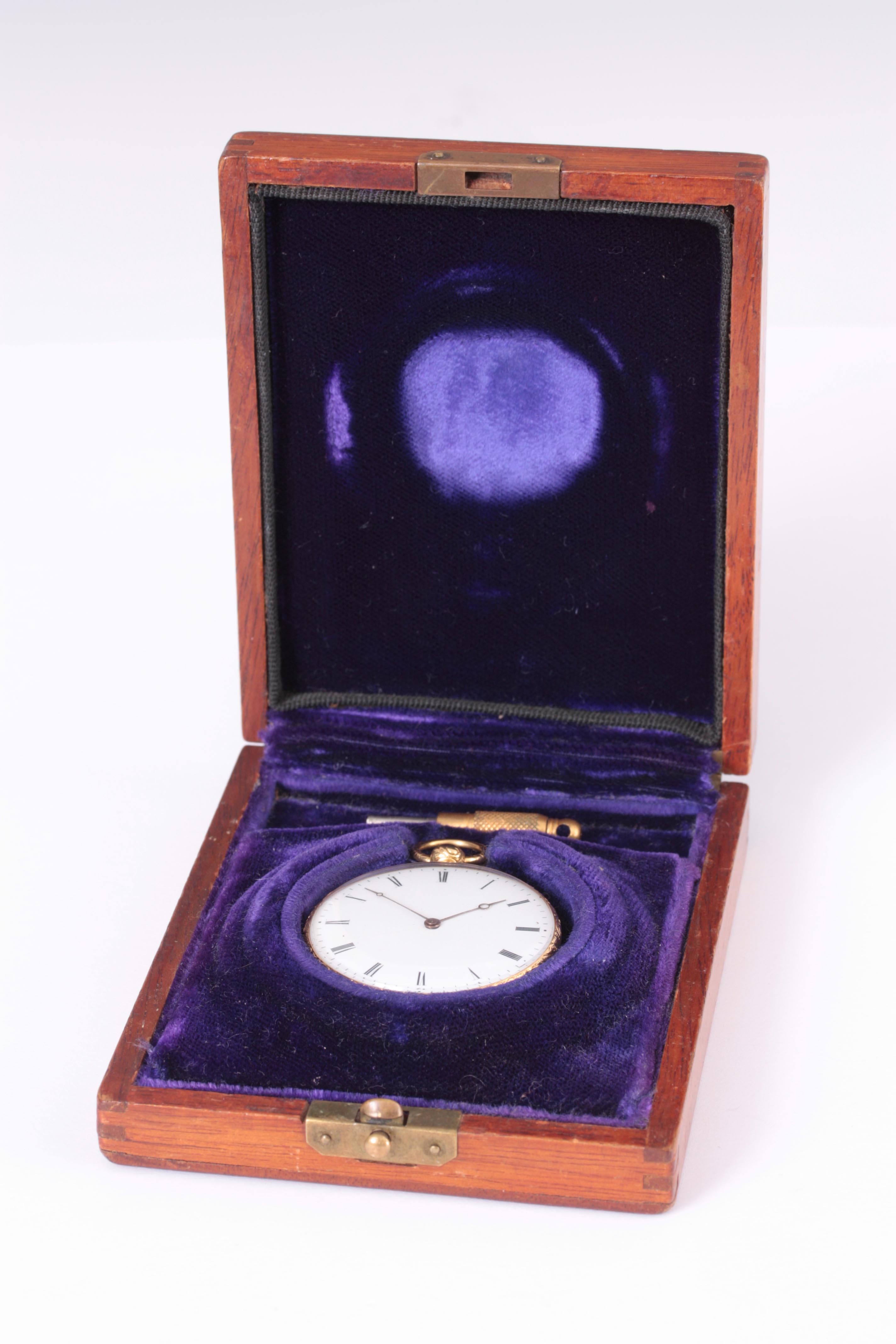 DUBOIS & FILS A MID 19th CENTURY SWISS 18K GOLD QUARTER REPEATING OPEN FACE POCKET WATCH having a - Image 2 of 15